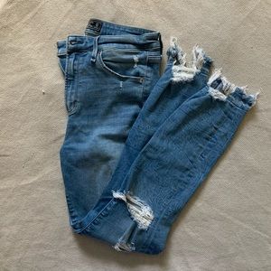 A&F Simone High Rise distressed ankle jeans
